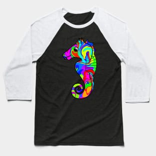 Colorful Seahorse Baseball T-Shirt